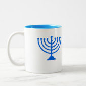 Tasse 2 Couleurs Blue Hanoukka Thèmes Menorah 4Hannah (Gauche)