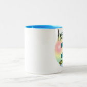 Tasse 2 Couleurs Blue Happy 2e anniversaire (Centre)