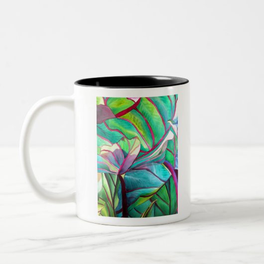 Tasse 2 Couleurs Blue Hawaii Tropical leaf folios art (Gauche)