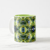 Tasse 2 Couleurs Blue Hydrangea Fleur Abstrait Personnalisé (Devant gauche)