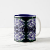 Tasse 2 Couleurs Blue Hydrangea Petals Abstrait Personnalisé (Devant droit)