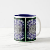 Tasse 2 Couleurs Blue Hydrangea Petals Frame Ajouter Votre Photo (Devant droit)