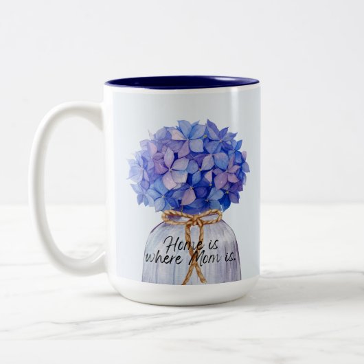 Tasse 2 Couleurs Blue Hydrangea pour la fête de maman (Gauche)