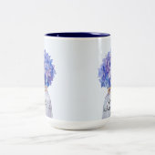 Tasse 2 Couleurs Blue Hydrangea pour la fête de maman (Centre)