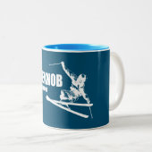 Tasse 2 Couleurs Blue Knob Pennsylvania Skier (Devant droit)