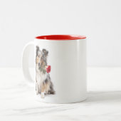 Tasse 2 Couleurs Blue Merle Sheltie Love (Devant gauche)