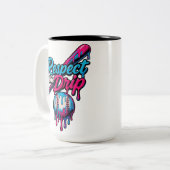 Tasse 2 Couleurs Blue Pink Respect The Drip Baseball (Devant gauche)