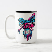 Tasse 2 Couleurs Blue Pink Respect The Drip Baseball (Gauche)