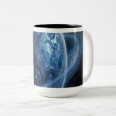 Tasse 2 Couleurs Blue Planet with Blue Rings (Devant droit)
