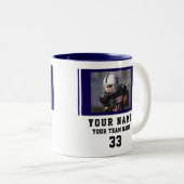 Tasse 2 Couleurs Blue Player Name Number Team Photo (Devant droit)