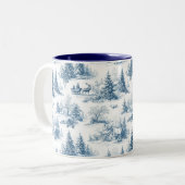 Tasse 2 Couleurs Blue Toile Christmas Pattern  (Devant gauche)