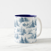 Tasse 2 Couleurs Blue Toile Christmas Pattern  (Devant droit)