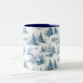 Tasse 2 Couleurs Blue Toile Christmas Pattern (Centre)