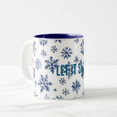 Tasse 2 Couleurs Blue White Snowflakes Christmas (Devant gauche)
