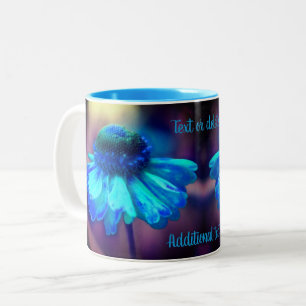 Tasse 2 Couleurs Blue Zinnia Flower Art personnalisé