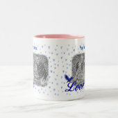 Tasse 2 Couleurs Bluebird Love Blue Hearts Frame Ajouter votre phot (Centre)