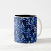 Tasse 2 Couleurs Bluebonnets - Fleurs Texas Bleu foncé (Devant droit)