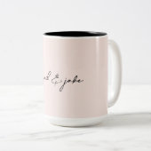 Tasse 2 Couleurs Blush Modern Script Couple Names (Devant droit)