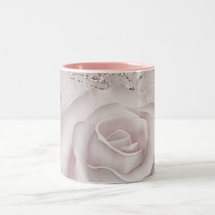 Tasse 2 Couleurs Blush Rose Blanche Glam Moderne Marbre Shabby Chic