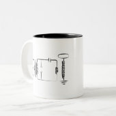 Tasse 2 Couleurs Bobine de Tesla (Devant gauche)