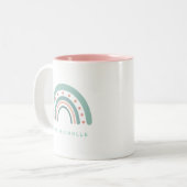 Tasse 2 Couleurs Boho aquarelle arc-en-ciel personnalisé (Devant gauche)
