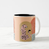 Tasse 2 Couleurs Boho Art Déco Moderne Chic Leopard (Devant droit)