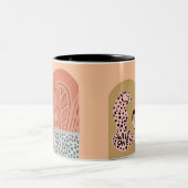 Tasse 2 Couleurs Boho Art Déco Moderne Chic Leopard (Centre)