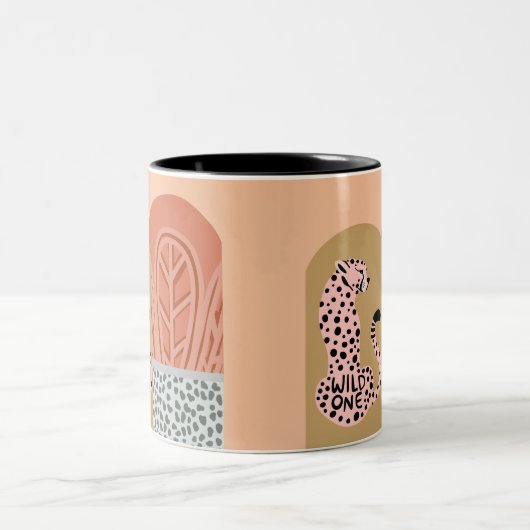 Tasse 2 Couleurs Boho Art Déco Moderne Chic Leopard (Centre)