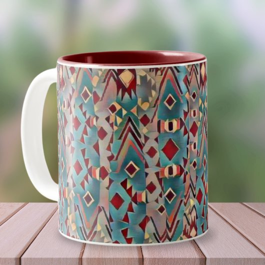 Tasse 2 Couleurs Boho Aztec Abstrait