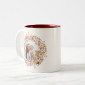 Tasse 2 Couleurs Boho Bee Aquarelle Fleur sauvage Photo personnalis (Devant gauche)