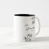 Tasse 2 Couleurs Boho Botanical Custom Wedding Anniversaire (Devant droit)