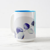 Tasse 2 Couleurs Boho botanique cyan violet (Devant gauche)