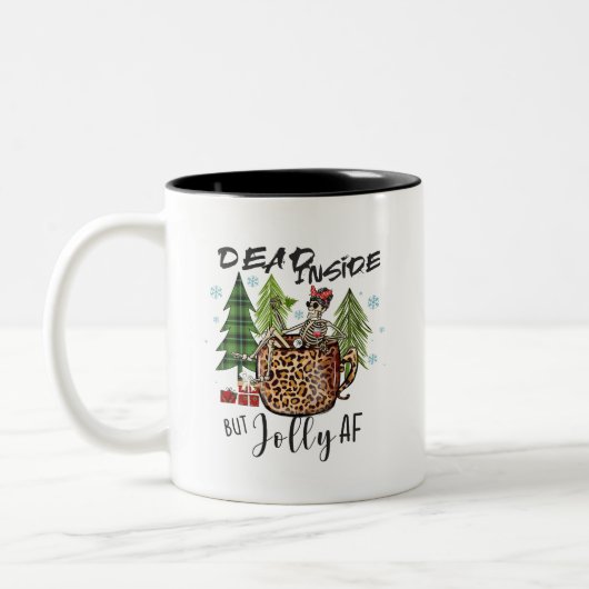 Tasse 2 Couleurs Boho Dead Inside Rustic Funny Christmas (Gauche)