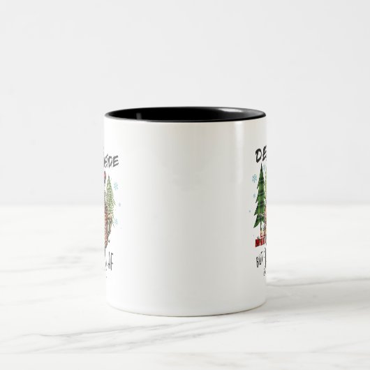 Tasse 2 Couleurs Boho Dead Inside Rustic Funny Christmas (Centre)