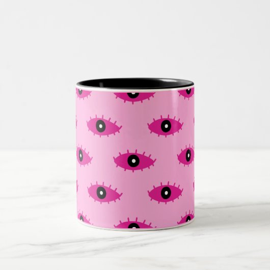 Tasse 2 Couleurs BOHO Eyes mal Fuchsia Pink Fun (Centre)