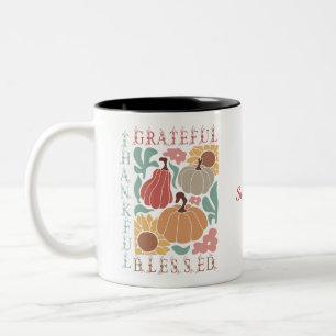 Tasse 2 Couleurs Boho Fall Grateful Thanksgiving