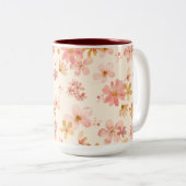Tasse 2 Couleurs Boho hippie rustique fleurs naturelles (Devant droit)