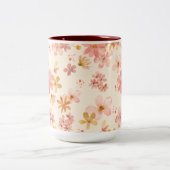 Tasse 2 Couleurs Boho hippie rustique fleurs naturelles (Centre)
