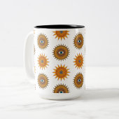 Tasse 2 Couleurs Boho Mandala Sun Third Eye - 90s Graphic Art Print (Devant gauche)