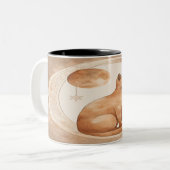 Tasse 2 Couleurs Boho Moon Cat Design (Devant gauche)