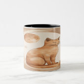 Tasse 2 Couleurs Boho Moon Cat Design (Centre)