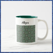 Tasse 2 Couleurs Boho Moss Green Batik Imprimer