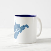 Tasse 2 Couleurs Bois à grain de Virginie-Occidentale (Devant droit)