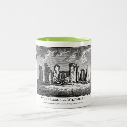 Tasse 2 Couleurs Bois de Stonehenge antique gravure circulaire de p (Centre)