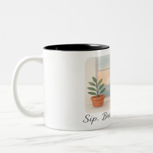 Tasse 2 Couleurs « Bois. Respirer. Commence. » (Gauche)