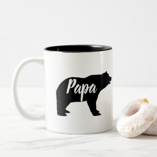Tasse 2 Couleurs boisé rustique animal papa ours