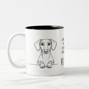 Tasse 2 Couleurs Boisson Amusante Café & Caresse Mon Chien Dachshun