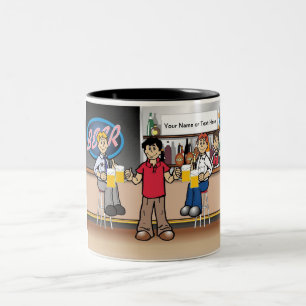 Tasse 2 Couleurs Boisson de bière personnalisée - Dessin masculin