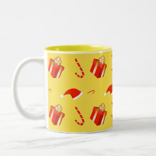 Tasse 2 Couleurs Boîte cadeau de Noël sucre de canne chapeau de Noë