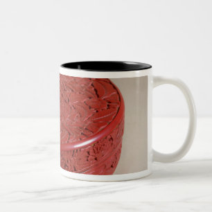 Tasse 2 Couleurs Boîte rouge de laque décorée des pivoines, 1426